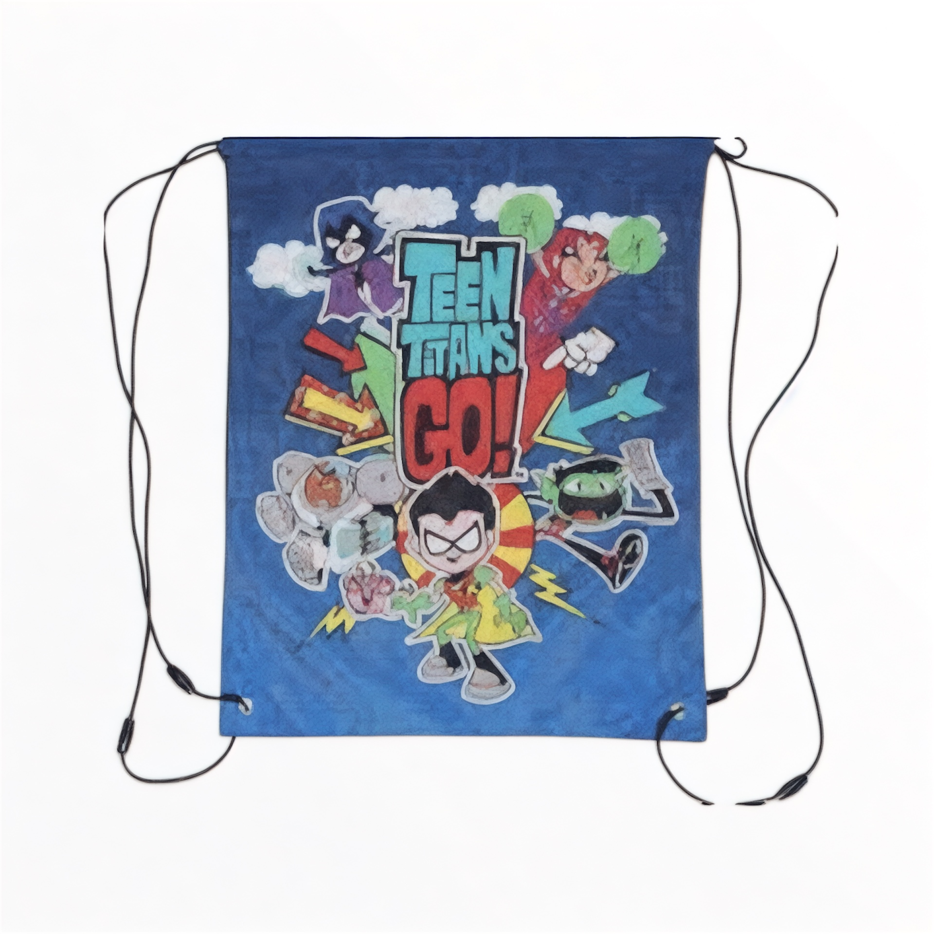 Fully Licensed Teen Titans Go Drawstring Swim/Gym Bag