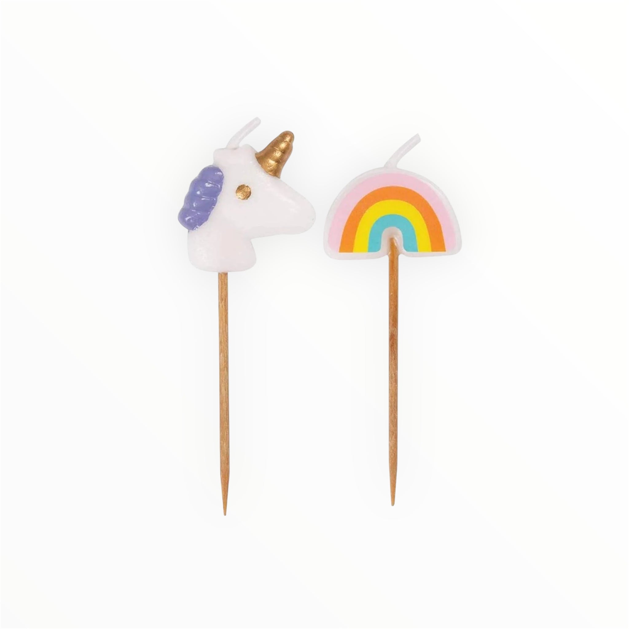 Unicorn Rainbow Birthday Candles 6 Pack