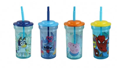 Spiderman Plastic Straw Tumbler