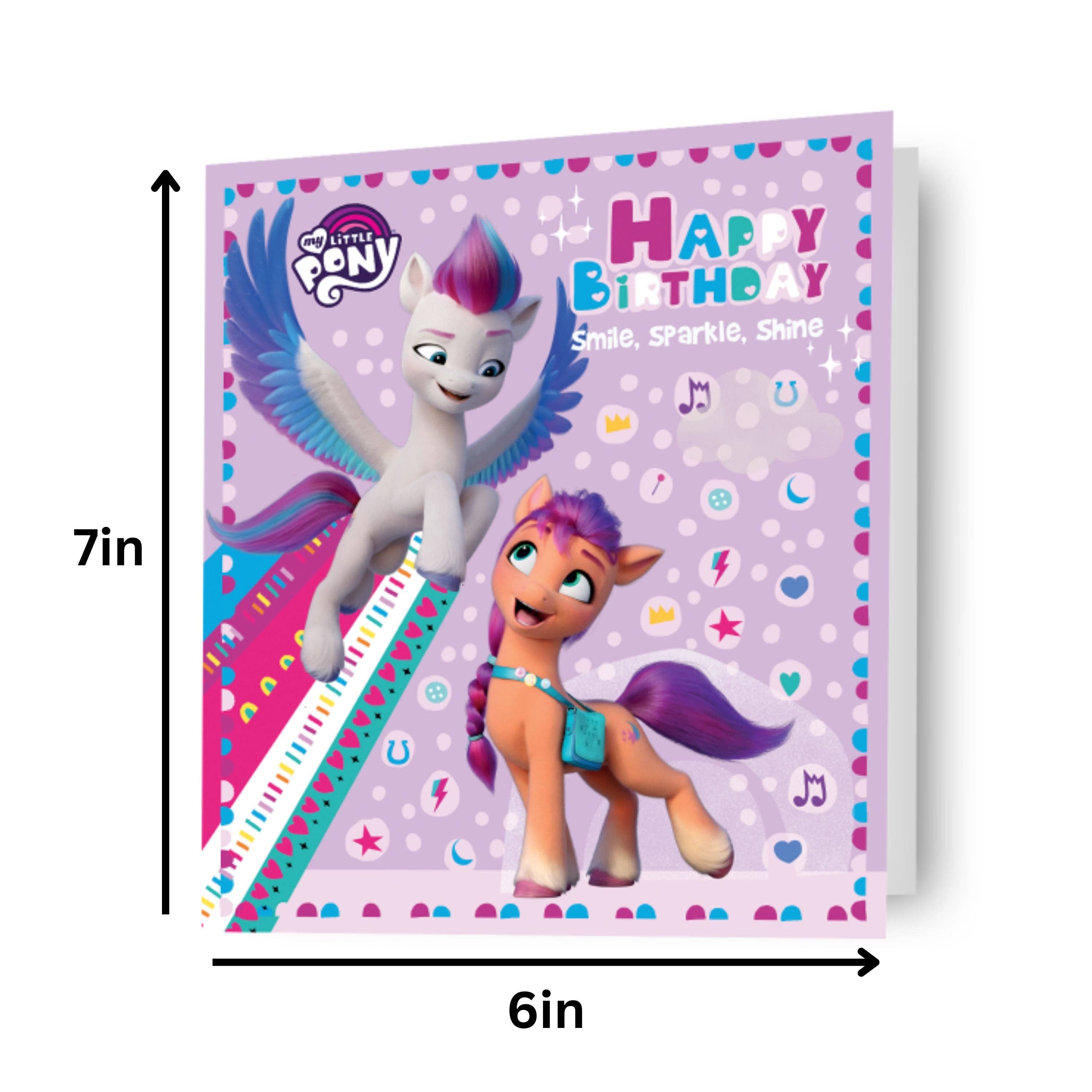My Little Pony “Smile, Sparkle, Shine” Birthday Card – Official Hasbro Design